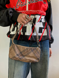 Bag Brown Plaid Fringed Detail Small Women – One Size
