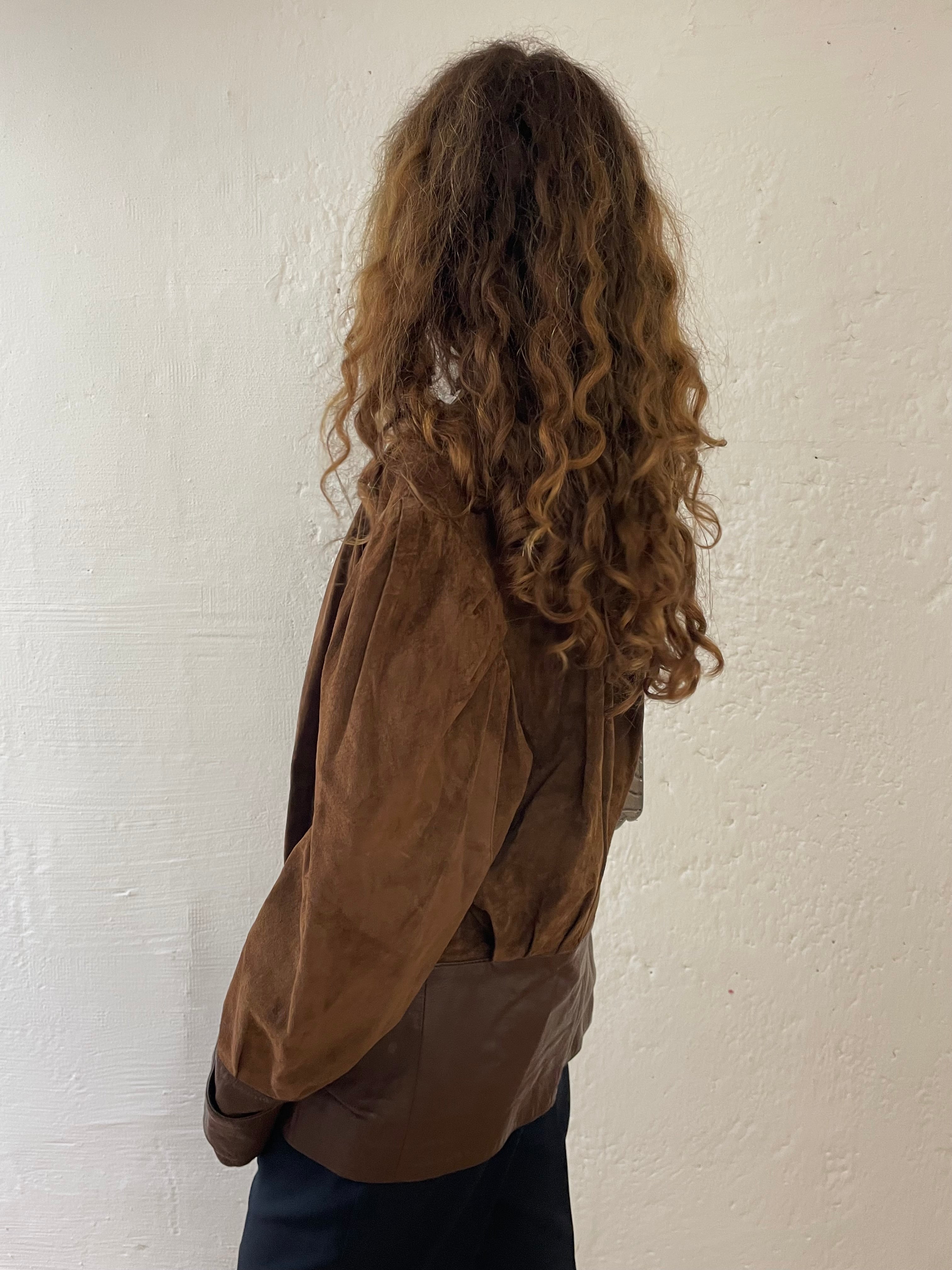 Lederjacke Braun mit Puffärmel M