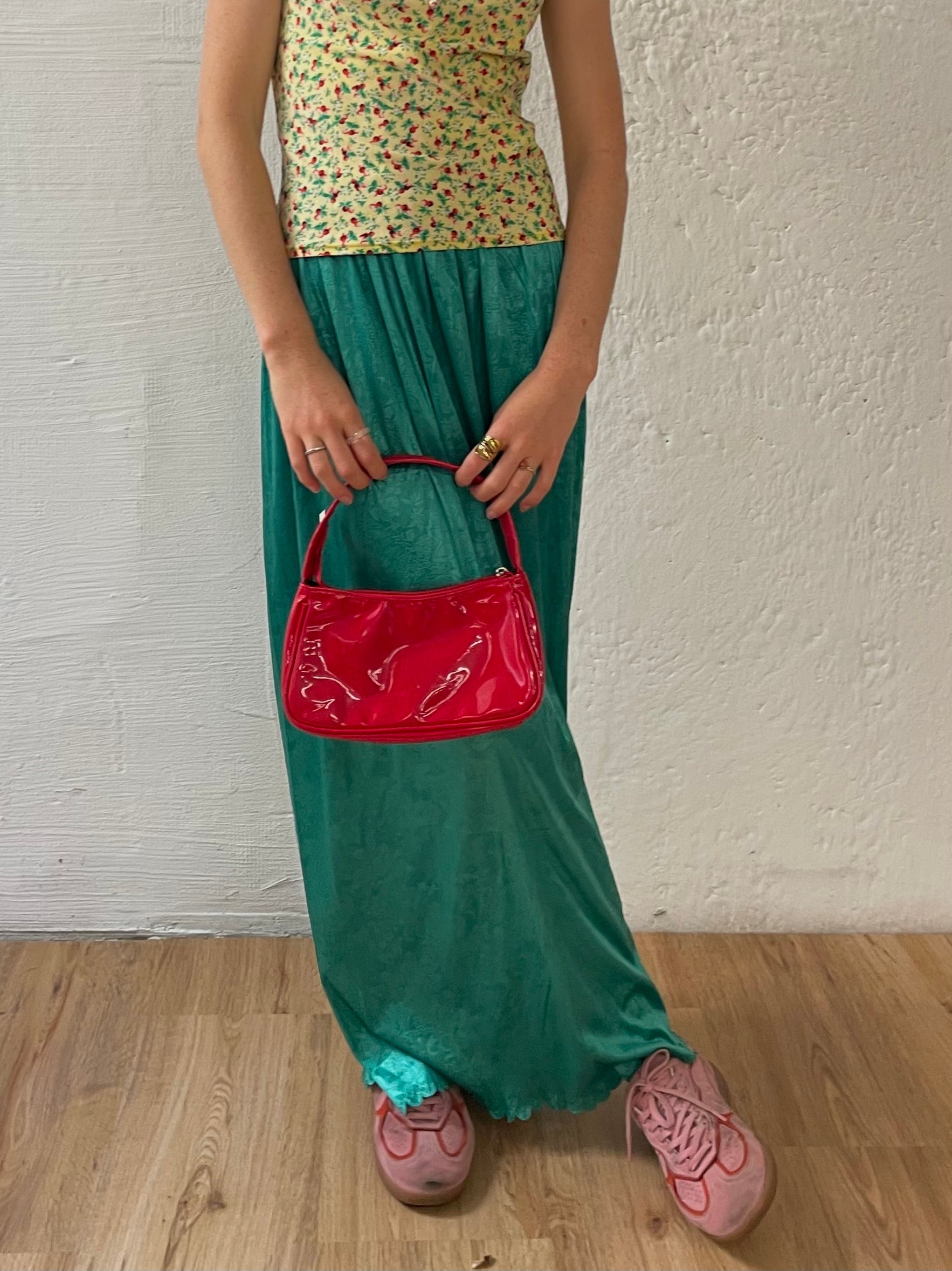 Langer Türkiser Rock mit dehnbaren Bund M - Kleiderhaufen - Default Title