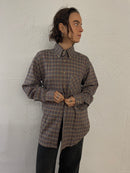 Vintage Redford Checked Shirt Cream & Brown – M