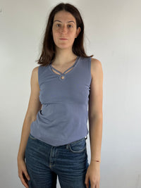 Top Summer Sleeveless Grey Undeuxtrois Viscose Blend – M