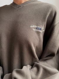 American Eagle Outfitters Longsleeve Olive Green 100% Cotton Unisex - L