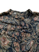 Vintage Blouse Patterned Shirt Long Sleeve – M
