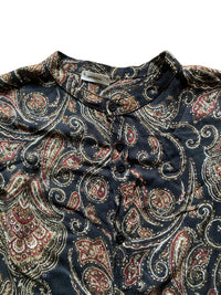 Vintage Blouse Patterned Shirt Long Sleeve – M