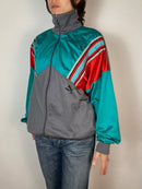 Jacket Vintage Track Jacket Puma Gray Turquoise Red Unisex – L