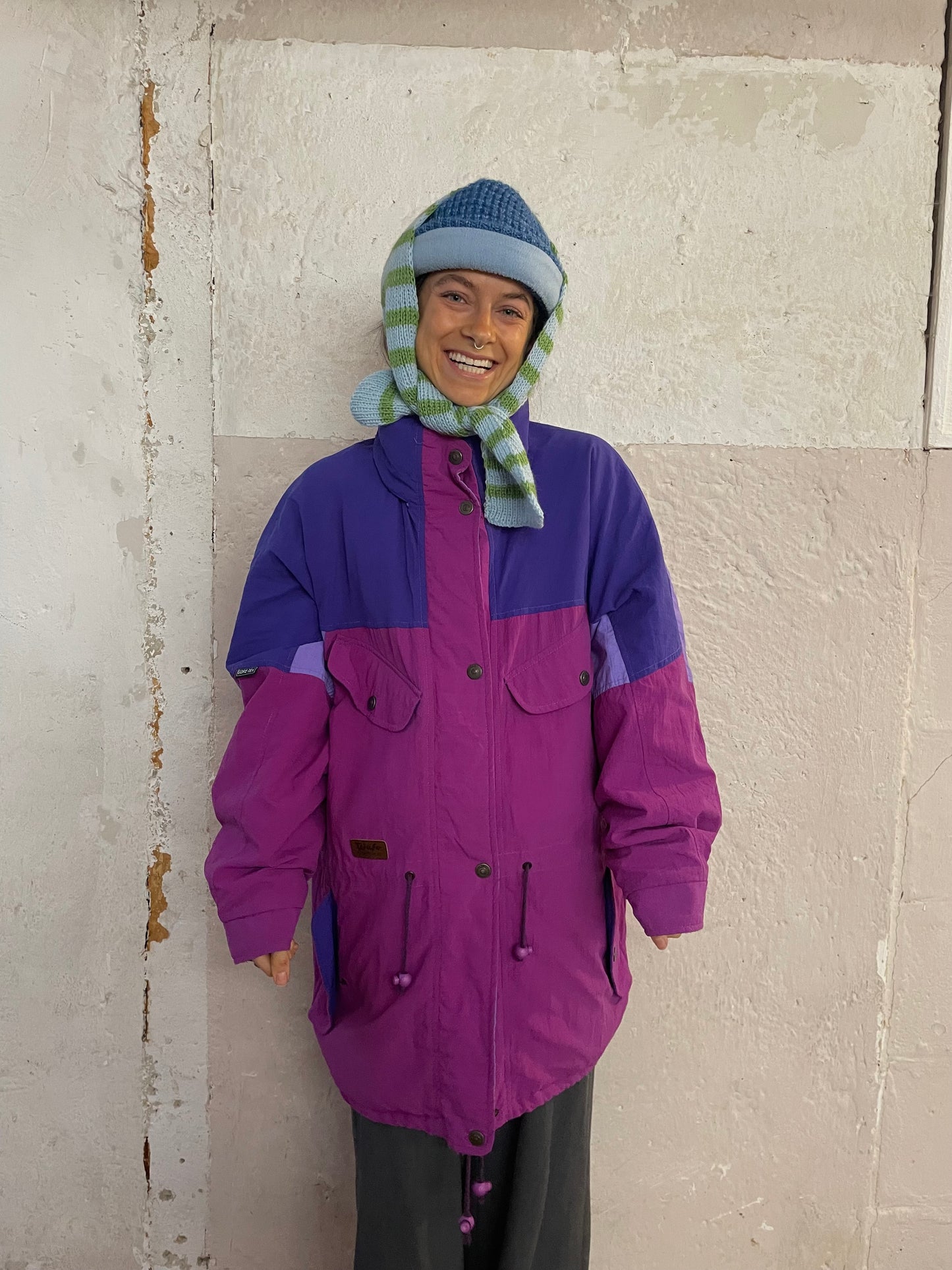 Retro Winter Jacket With a wrap-around Hood