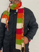 Vintage Scarf Red White Green & Wool Warm – One Size