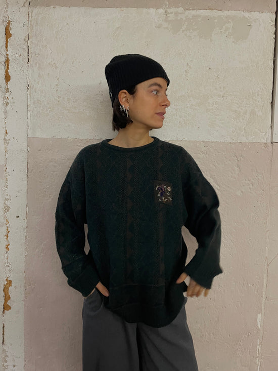 Dunkelgrüner Sweater