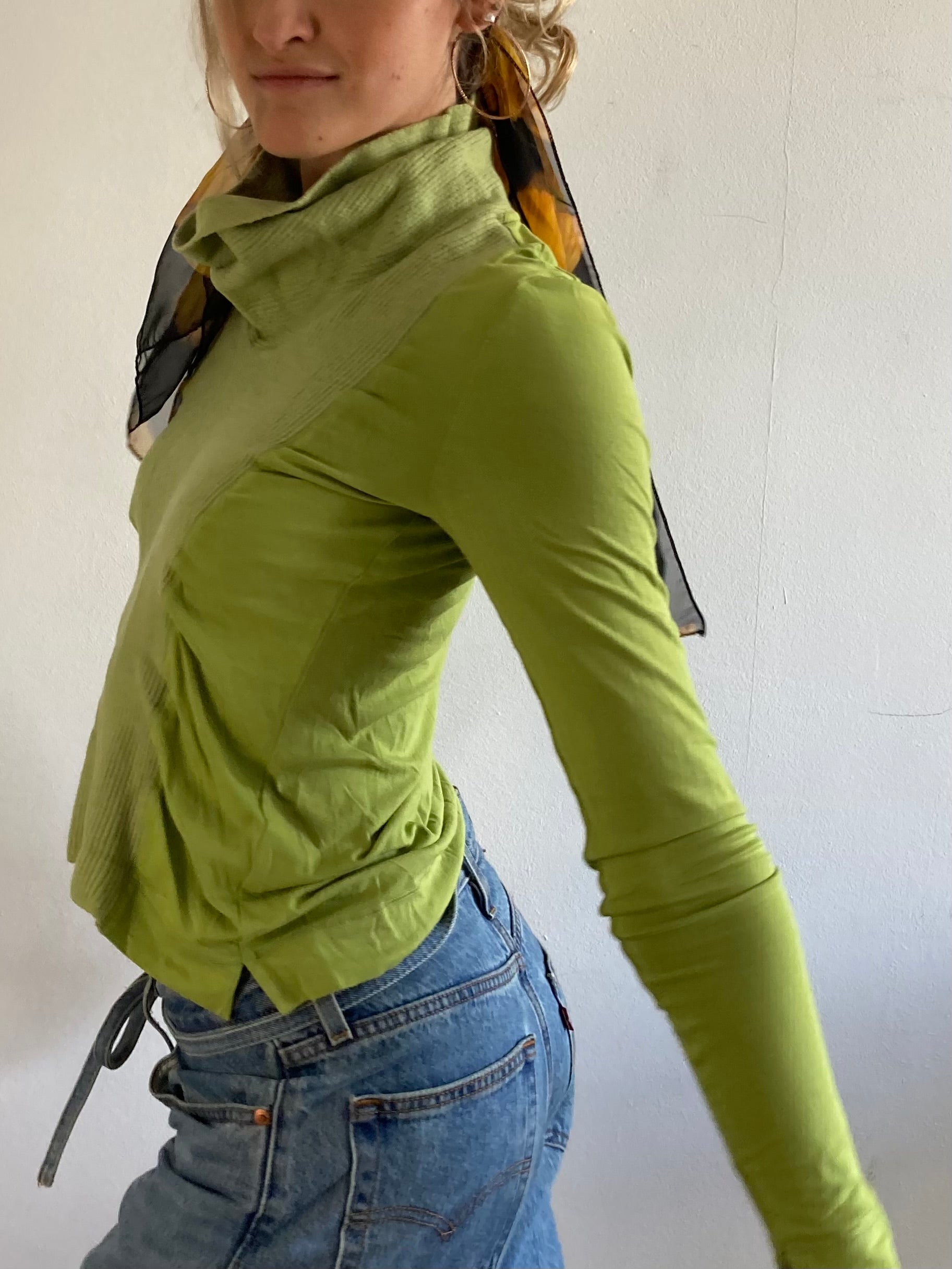 Longsleeve Turtleneck RIANI Vintage Green Elegant Slim Fit – S/M