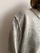 Wool V-Neck Sweater Grey Unisex - L