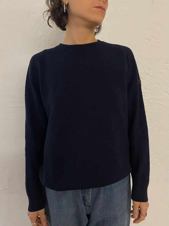 Vintage Brax Sweater Dark Blue Virgin Wool – M