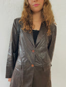 Kunstledermantel Dunkelbraun Größe M