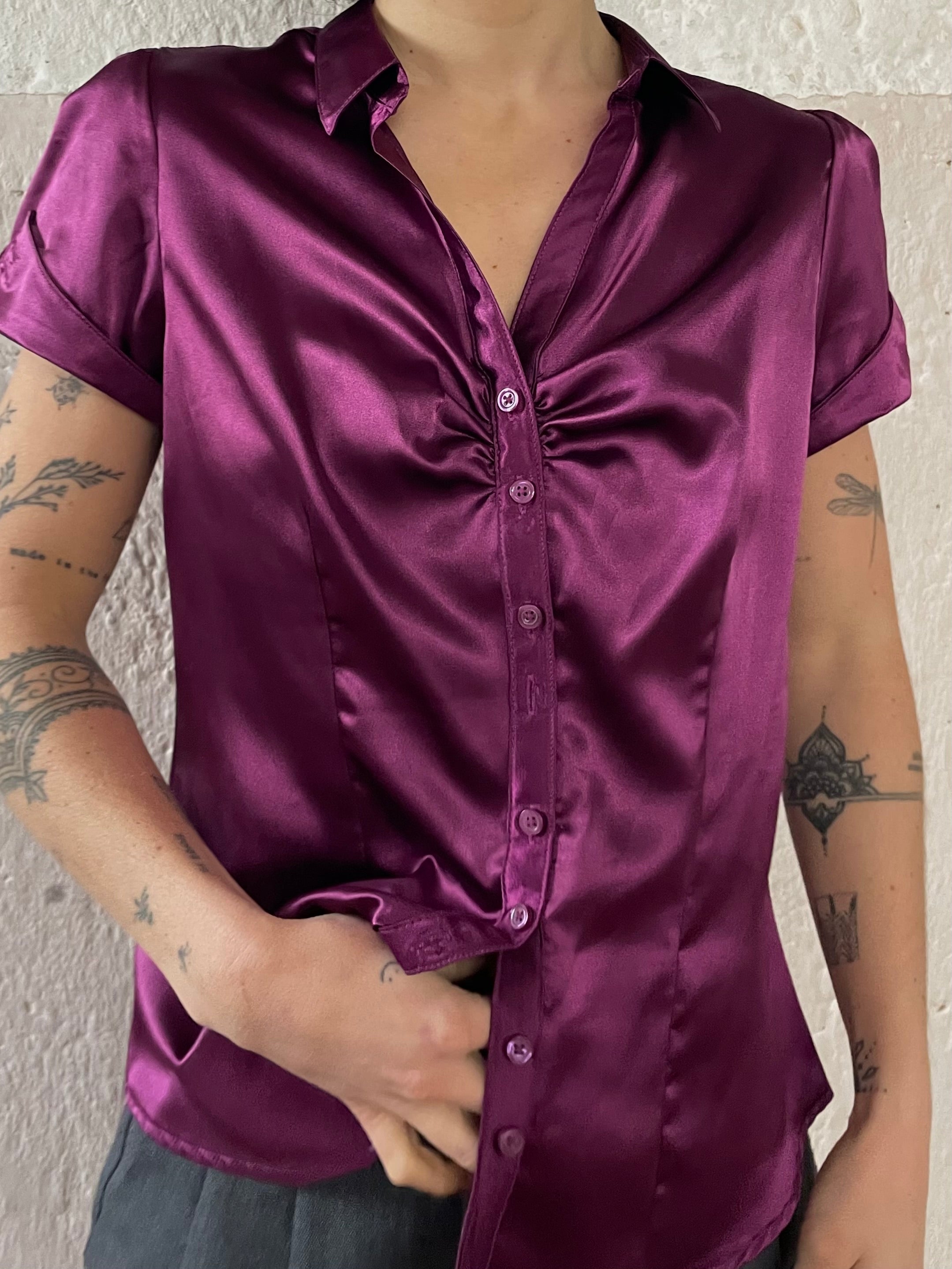 Violette Y2K Bluse - Kleiderhaufen - Default Title