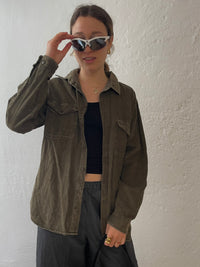 Dunkelbrauenes Cordhemd M - Kleiderhaufen - Default Title