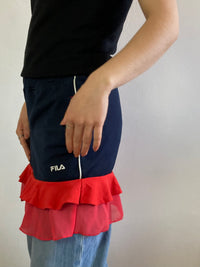 Skirt Vintage Dark Blue Handmade Layering Unique Women – S