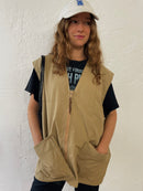 Braune Weste Unisex oversized XL