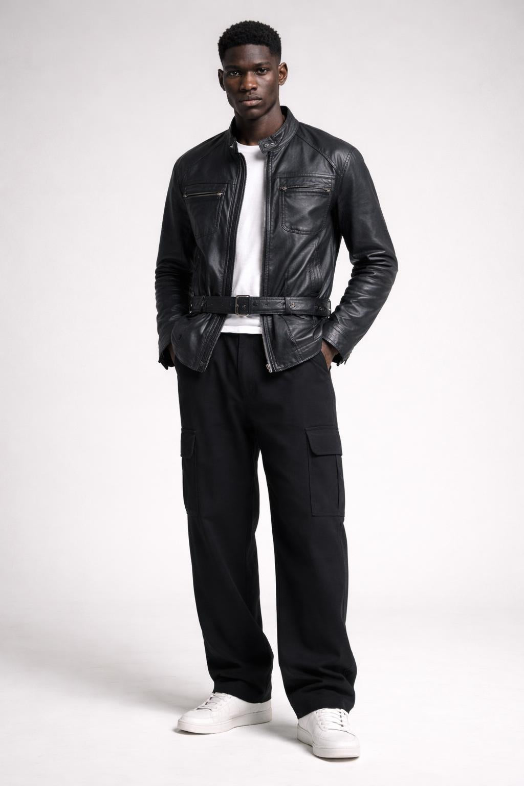 Jacket Flying Eagle Vintage Leather Motorcycle Jacket – XL