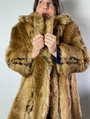 Coat Faux Fur Fluffy Warm Coat Brown Women – M