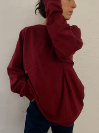 Classic Red Long Sleeve Sweater Crew Neck – L