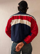 Vintage Oversized Sport Jacket Adidas Blue White & Red Cotton Blend – XL
