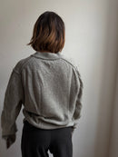 Wool V-Neck Sweater Grey Unisex - L