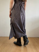 Dress Vintage Y2K Grey Purple Multi Detail Flowing Layering Summer Women – S/M