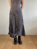 Dress Vintage Y2K Grey Purple Multi Detail Flowing Layering Summer Women – S/M
