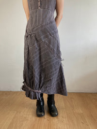 Dress Vintage Y2K Grey Purple Multi Detail Flowing Layering Summer Women – S/M