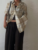 Braun/Weiß kariertes Hemd M - Kleiderhaufen - Default Title