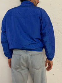 Vintage Long Sleeve Jacket Triump Embroidered Logo Front Blue – L