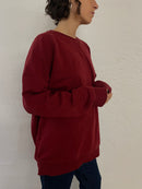 Classic Red Long Sleeve Sweater Crew Neck – L