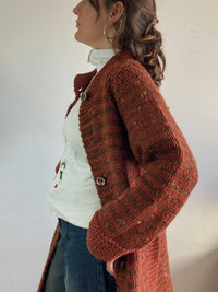 Coat Vintage Wool Orange Bronze Layering Spring Warm Unisex – M