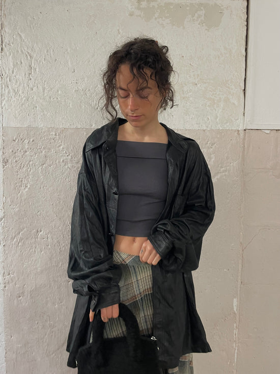 Dünne Lederjacke Black L