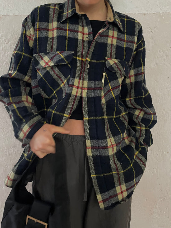 Vintage Stoff Hemd Unisex L