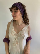 Nightdress Vintage Y2K Cream Lace Layering Top Skirt Style Women made in France – S