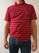 Polo Shirt Paul & Shark Red & Black Striped Cotton – XL