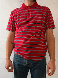 Polo Shirt Paul & Shark Red & Black Striped Cotton – XL