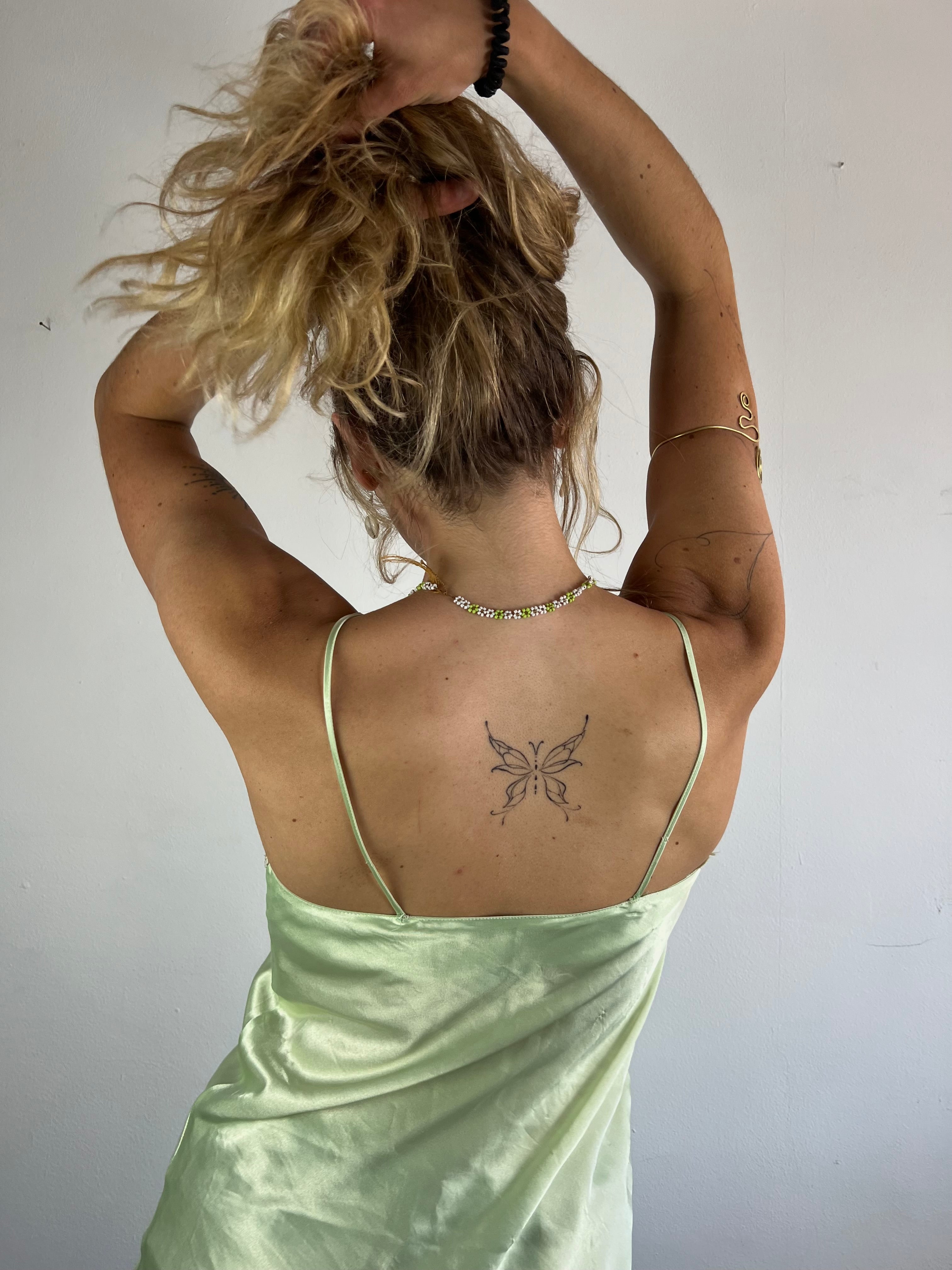 Dress Vintage Darjeeling Layering Summer Strappy Green Yellow – S