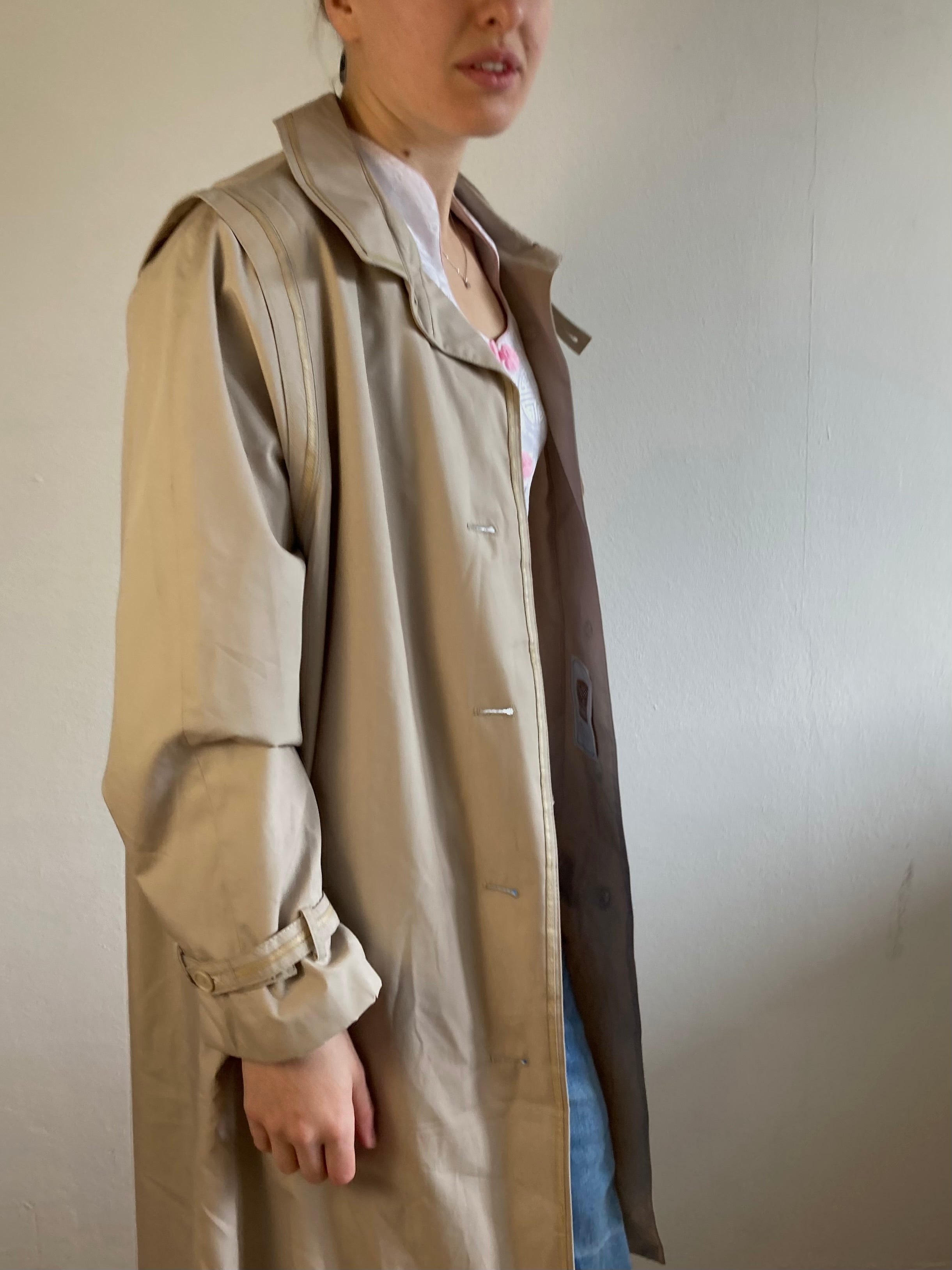 Trench Coat Vintage X Goldix Cream Spring Unisex – M