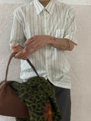 Weiß/grau gestreiftes Hemd M - Kleiderhaufen - Default Title