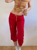 Pants Shorts Vintage 3/4 Capri Waist Red Falino Women – M