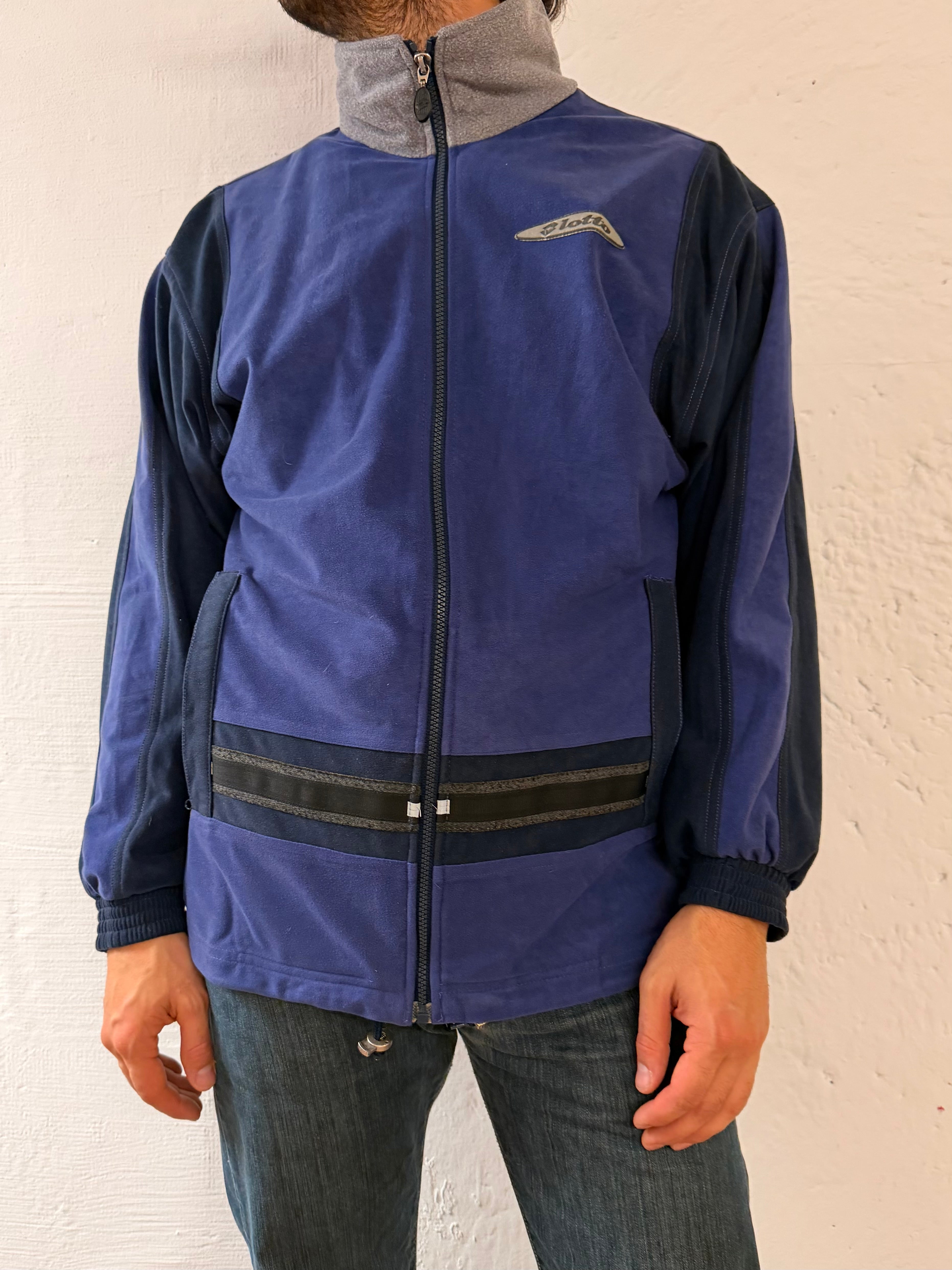 Vintage Jacket Lotto Purple & Black Logo Details & Adjustable Waistbands Unisex – L