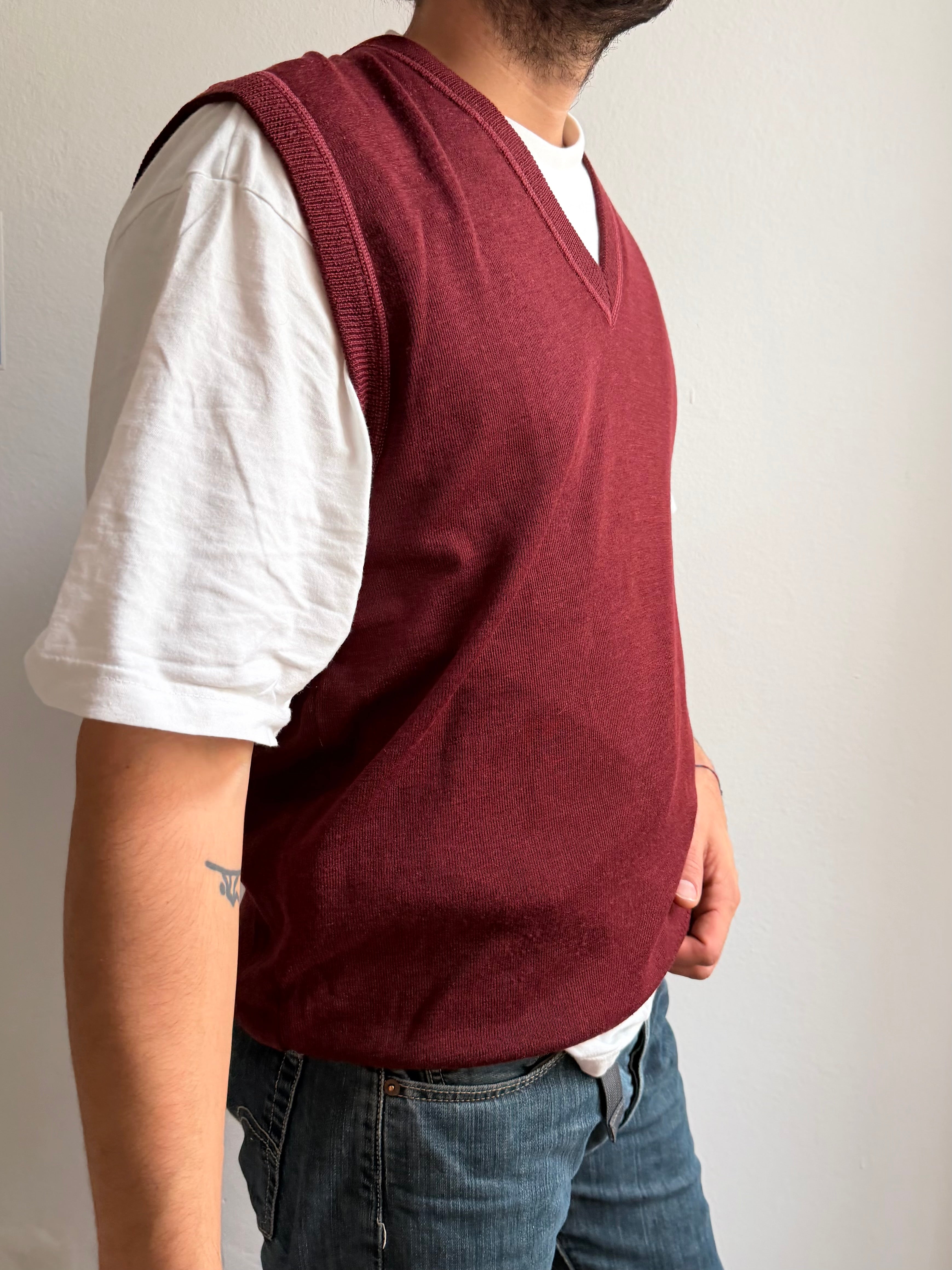 Wool Pullunder Red Unisex - L