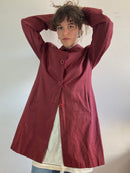 Trench Coat Vintage Red Lightweight Layering Vissavi Women – M