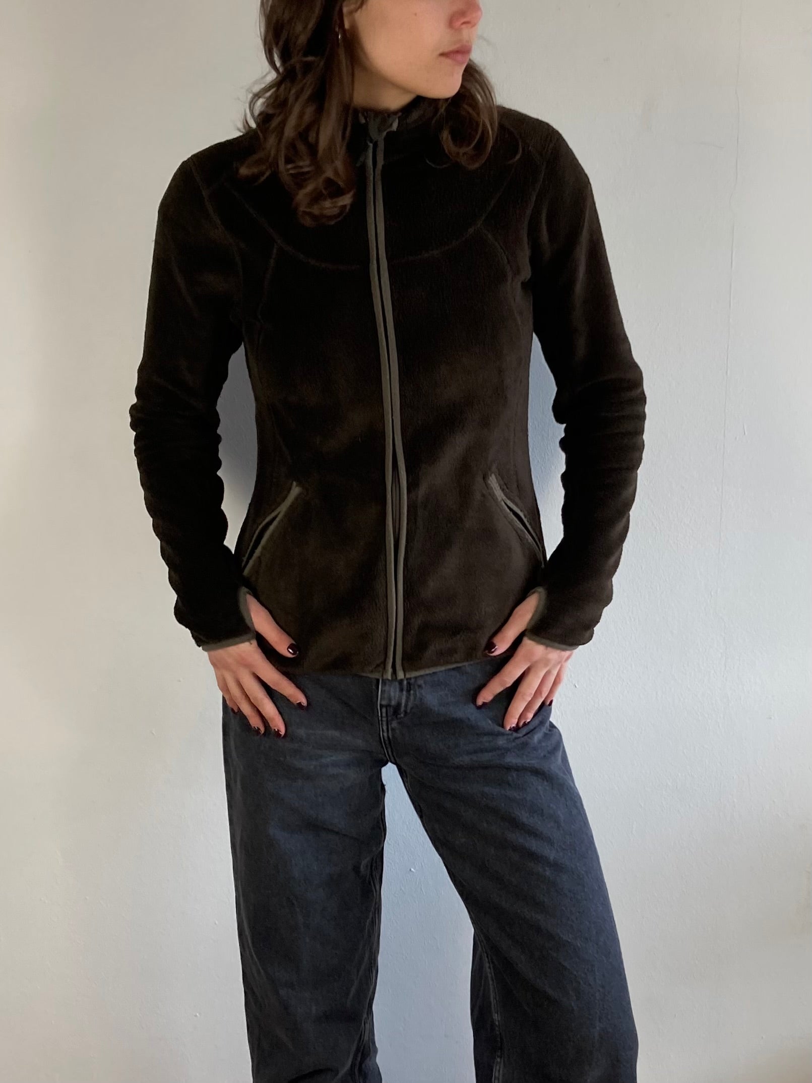 Fleece Jacket Vintage Seeland Brown Outdoor Hunting Style Warm Layering – M