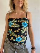 Spaghetti Top Vintage Y2K Floral Lace Lightweight Women – M