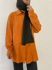 Oversized Bonita Shirt Orange Long Sleeve – M