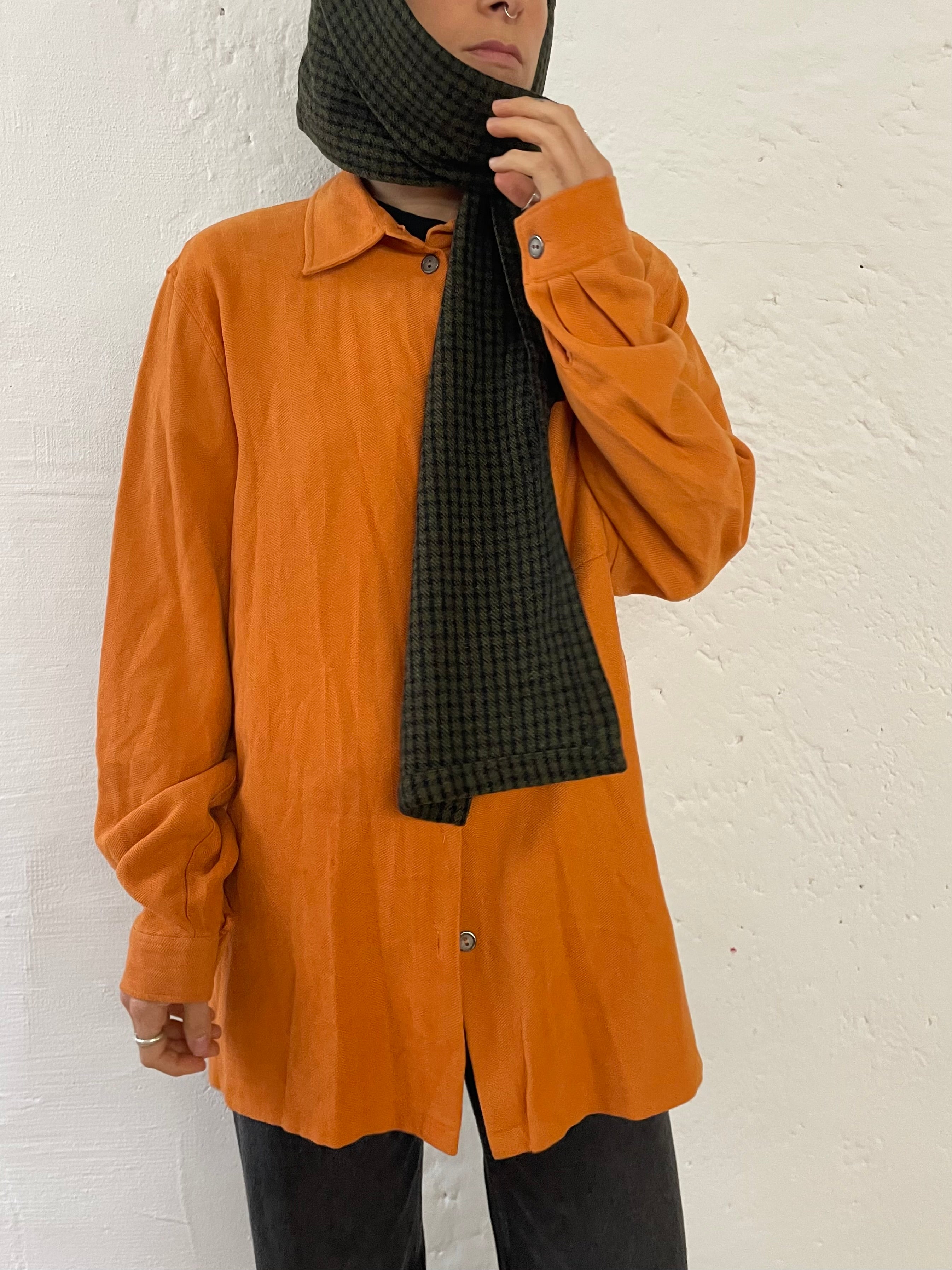 Oversized Bonita Shirt Orange Long Sleeve – M