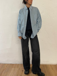 Long Sleeve Shirt Blue with Red Lines – M/L