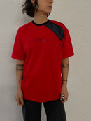 Vintage Puma Sport Shirt Front Print Red/Black – L